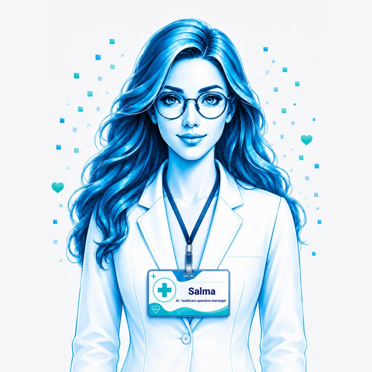 Salma facing you, presenting the doctor's morning brief